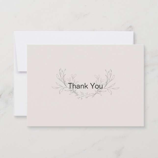 Simple Hand-Drawn Foliage Family Death Thank You (Front)