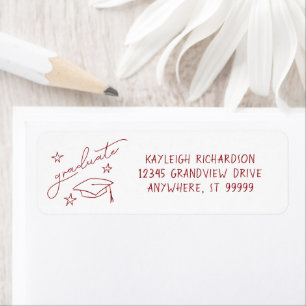 Simple Hand Drawn Graduate Return Address Label