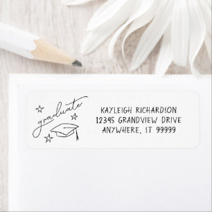Simple Hand Drawn Graduate Return Address Label