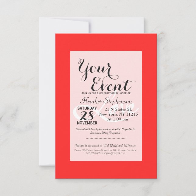 Simple Hand Drawn "Love" Typography Invitation (Front)