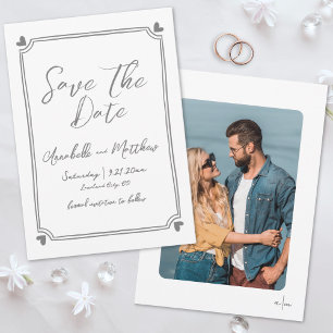 Simple Hand Drawn Photo Whimsical Wedding Save The Date