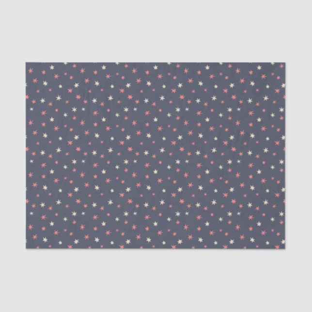 Simple Hand-drawn Scattered Holiday Stars Tissue Paper (Front)