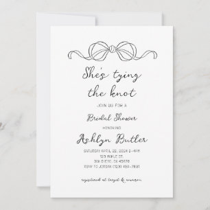 Simple Hand Drawn Shes Tying the Knot Invitation