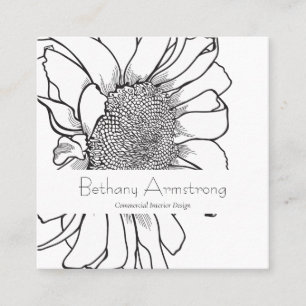 Simple Hand Drawn Sunflower Business Card