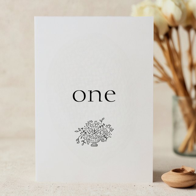 Simple Hand Drawn Vase Floral Wedding Table Number (Creator Uploaded)