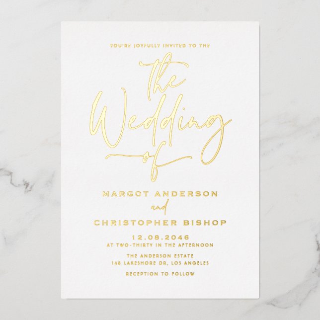 Simple Hand Lettered Calligraphy Wedding (Front)