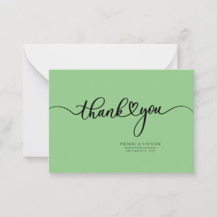 Simple Hand-Lettered  Script Thank You Card