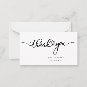 Simple Hand-Lettered Typography Thank You Card