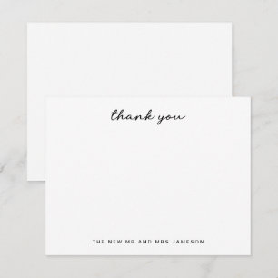Simple Hand Lettered Wedding Thank You  Card