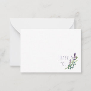Simple Hand Painted Lavender Foliage Thank You Card