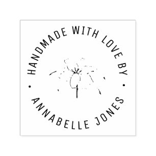 Simple handmade botanical self-inking stamp