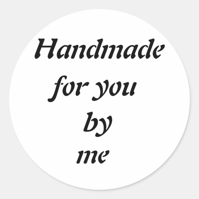 Simple Handmade Classic Round Sticker (Front)