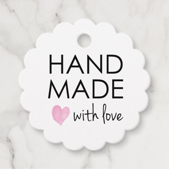 Simple Handmade with Love Favour Tags (Front)