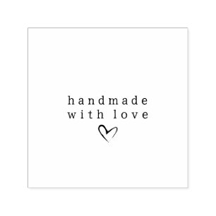 Simple Handmade with Love Heart   Black and White Self-inking Stamp