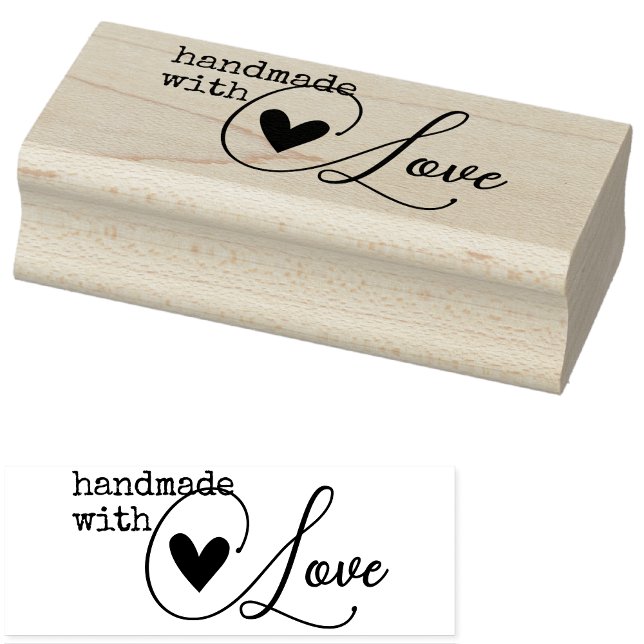 Simple Handmade with Love Heart Simple Stylish  Rubber Stamp (Creator Uploaded)