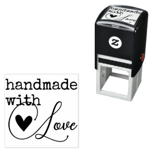 Simple Handmade with Love Heart Simple Stylish  Self-inking Stamp