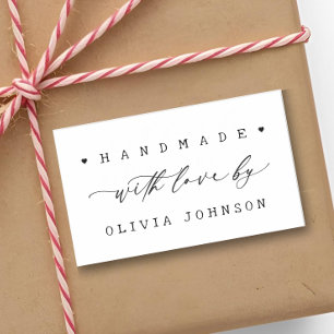 Simple Handmade with Love Script Business  Rectangular Sticker