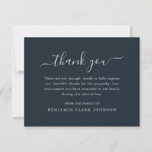 Simple Handwriting Bereavement Sympathy Funeral Thank You Card
