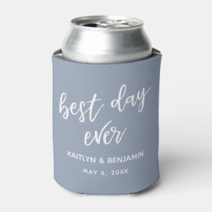 Simple Handwriting Best Day Ever, Dusty Blue Can Cooler