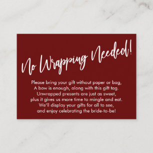 Simple Handwriting No Wrapping Needed! Enclosure Card