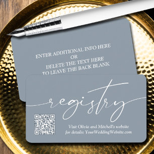 Simple Handwriting QR Code Wedding Registry  Enclosure Card