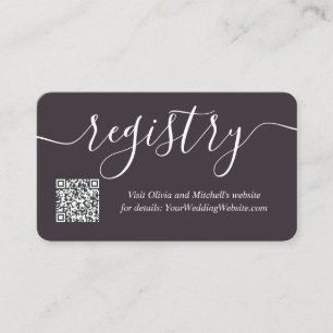 Simple Handwriting QR Code Wedding Registry  Enclosure Card