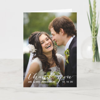 Simple Handwriting | Wedding Photo Thank You Card
