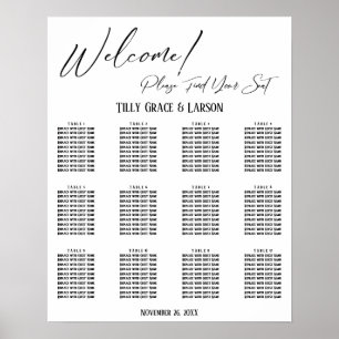 Simple Handwriting Wedding Reception Seating Chart