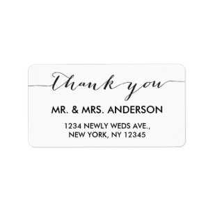 Simple Handwriting Wedding Thank You Label