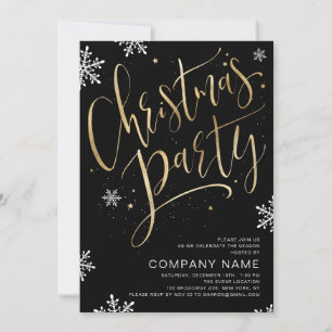 Simple handwritten calligraphy Christmas Party Invitation