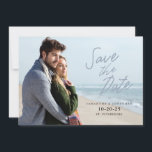 Simple Handwritten Save the Date Horizontal Photo<br><div class="desc">This modern horizontal save the date card features a photo frame that fills the front of the card. "Save the Date" appears in a stylish handwritten text over top of the photo. The backside offers custom text for your wedding website.</div>