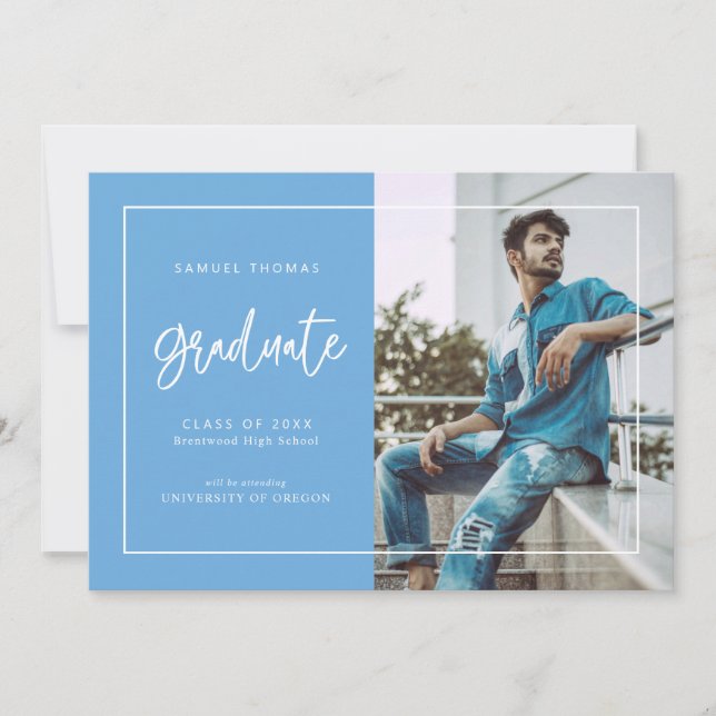 Simple Handwritten Script Graduation Announcement (Front)