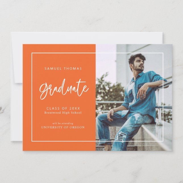 Simple Handwritten Script Graduation Announcement (Front)