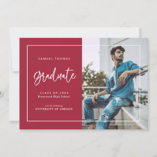 Simple Handwritten Script Graduation Announcement