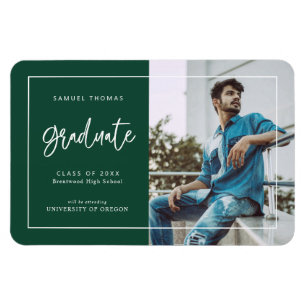 Simple Handwritten Script Graduation Announcement Magnet