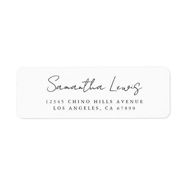 Simple Handwritten Script Name Return Address (Front)