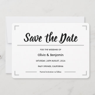 Simple Handwritten Script Wedding Save The Date