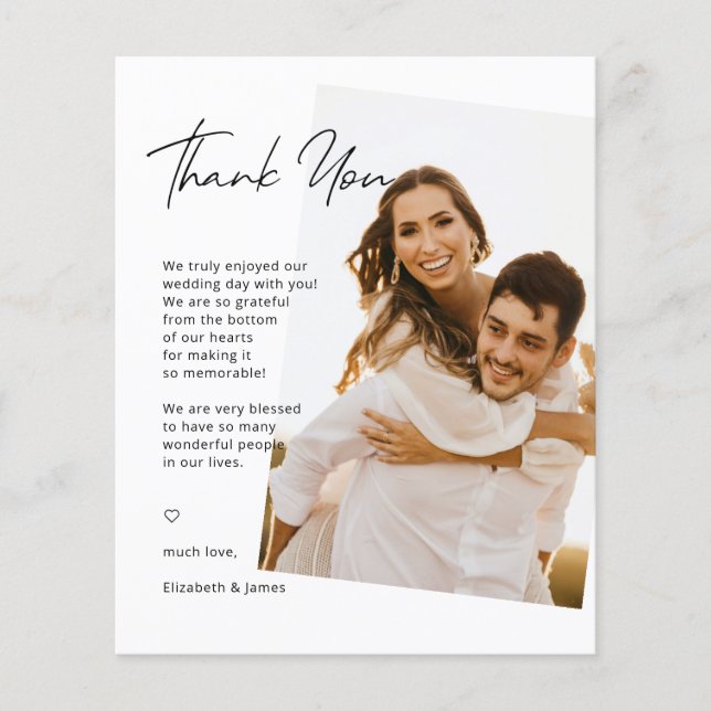 Simple Handwritten Wedding Thank You  (Front)