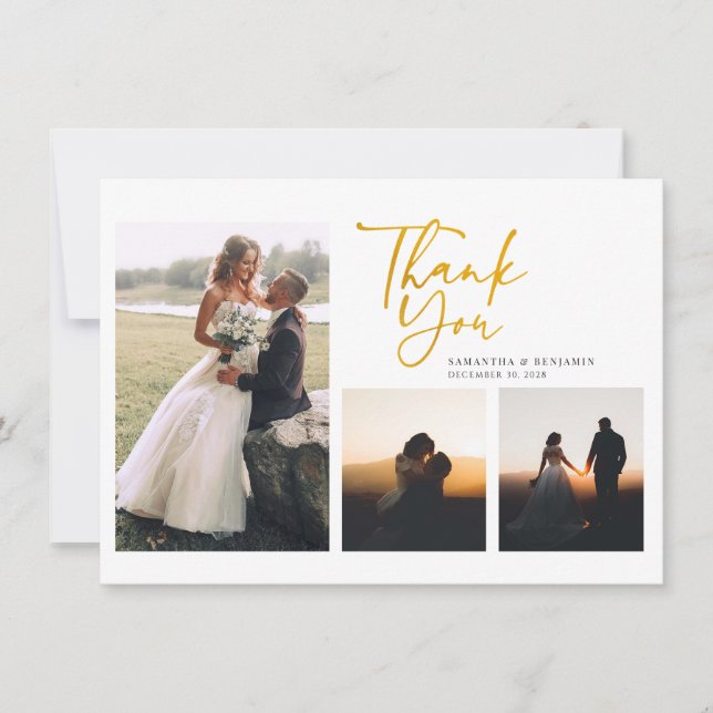 Simple Handwritten Wedding Thank You Card (Front)