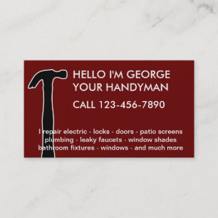 Simple Handyman Business Cards