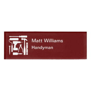 Simple Handyman Business Name Tags Template