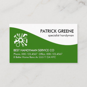 Simple Handyman Repair Tools Wave Business Card