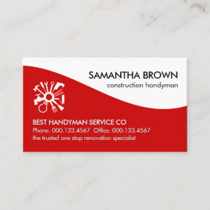 Simple Handyman Repair Tools Wave Business Card