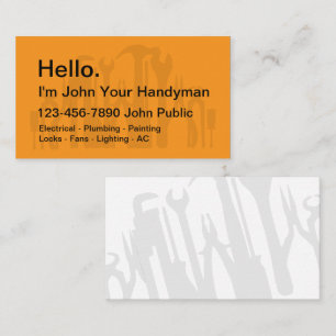 Simple Handyman Tools Theme Business Cards