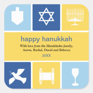 Simple Hanukkah Icons Sticker
