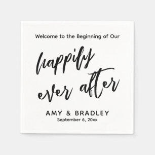 Simple Happily Ever After Handwriting Typography Napkin