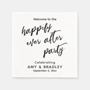 Simple Happily Ever After Party Handwriting Napkin