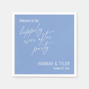 Simple Happily Ever After Party Periwinkle Blue Napkin
