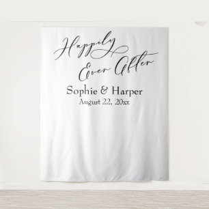 Simple Happily Ever After Photo Backdrop Tapestry
