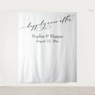 Simple Happily Ever After Photo Backdrop Tapestry